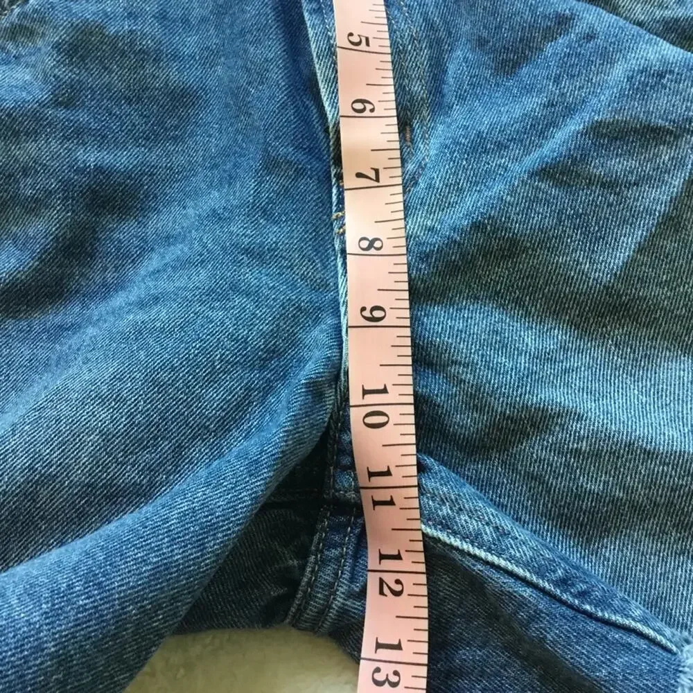 Old Navy Blue High-Rise Slouchy Straight Denim Shorts - Picture 8 of 9